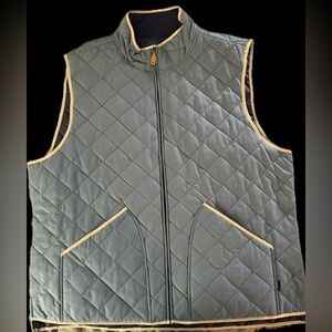 Crown & Ivy Quilted Vest XL Light Blue Contrast Trim Lightweight NWOT